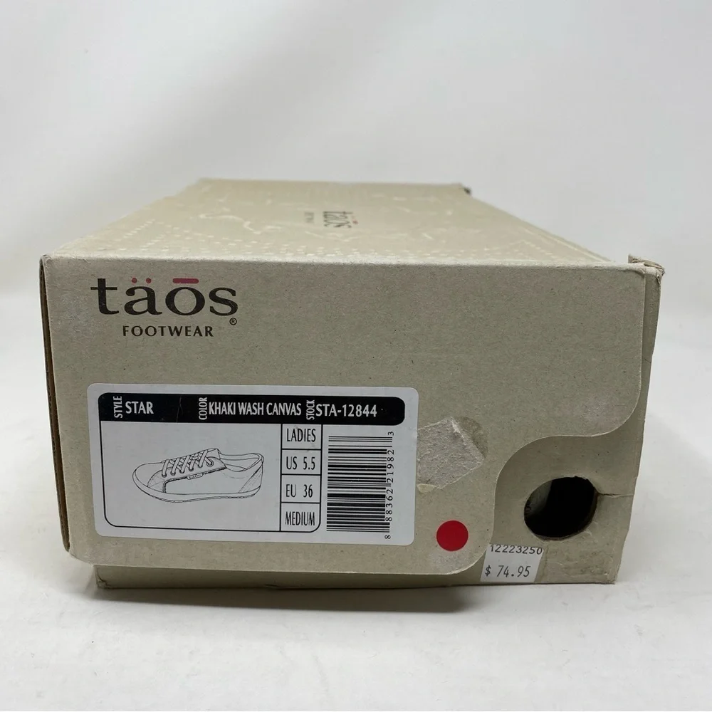 Taos Star casual sneakers khaki wash canvas